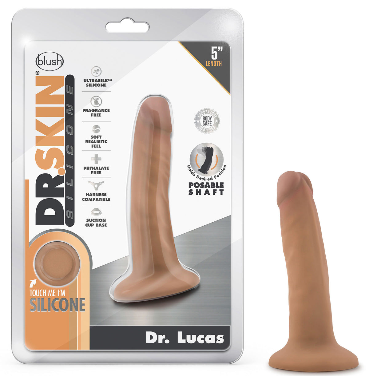 Dr. Skin Dr. Lucas (Mocha) – 5 Inch Silicone Dong With Suction Cup > Dildos > Realistic Dildos