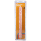 Double Header Veined 18-Inch Latex-Free Polymelt Rubber Double Dildo Beige > Dildos > Double Dildos