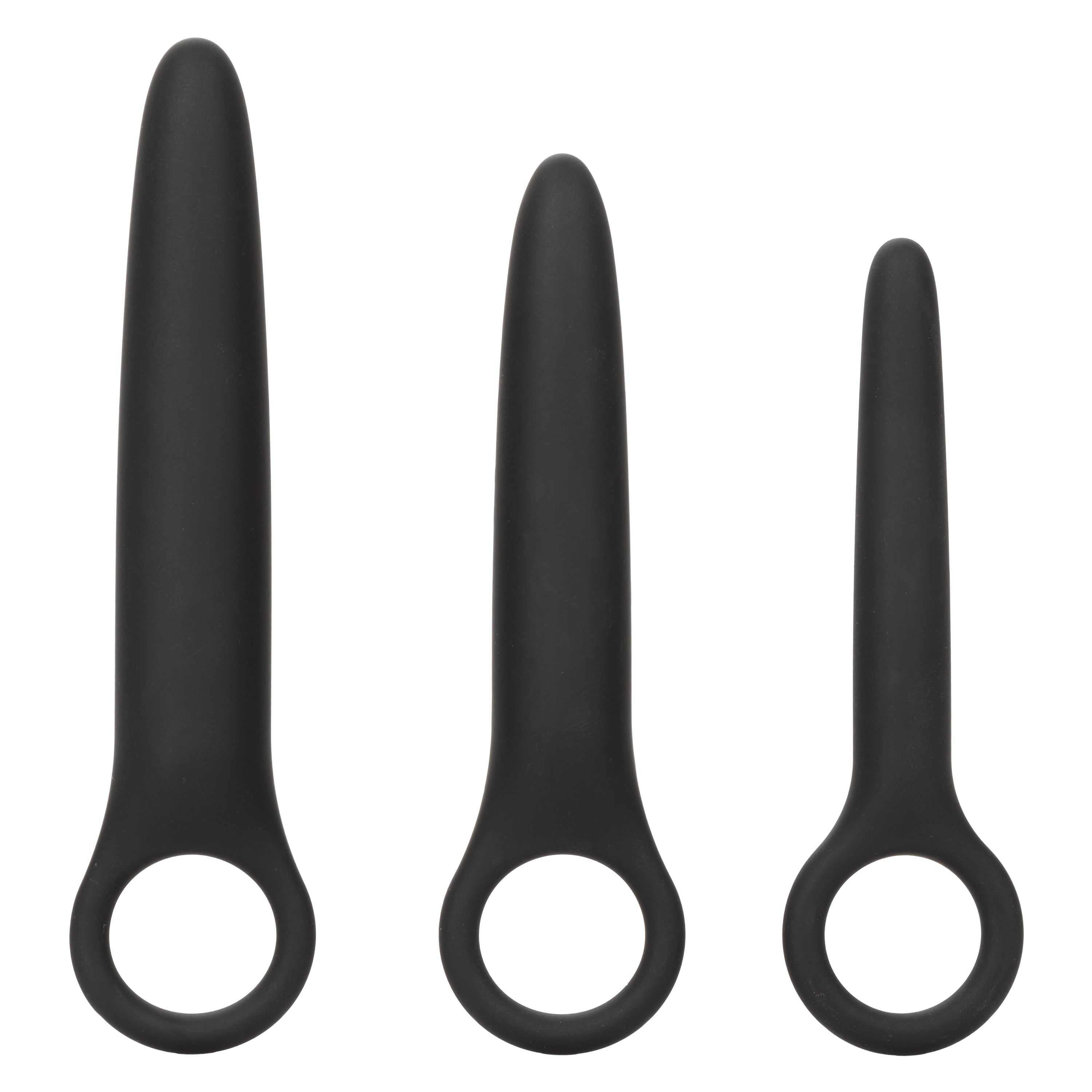 Boundless Dilator Trio Black Silicone Set with Three Graduated Sizes and Easy Finger Loop Dilators