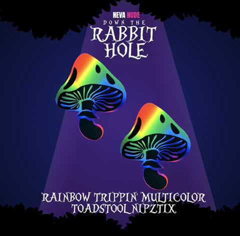 Rainbow Psychedelic Toadstool Nipple Cover Pasties Set Rainbow Pasties