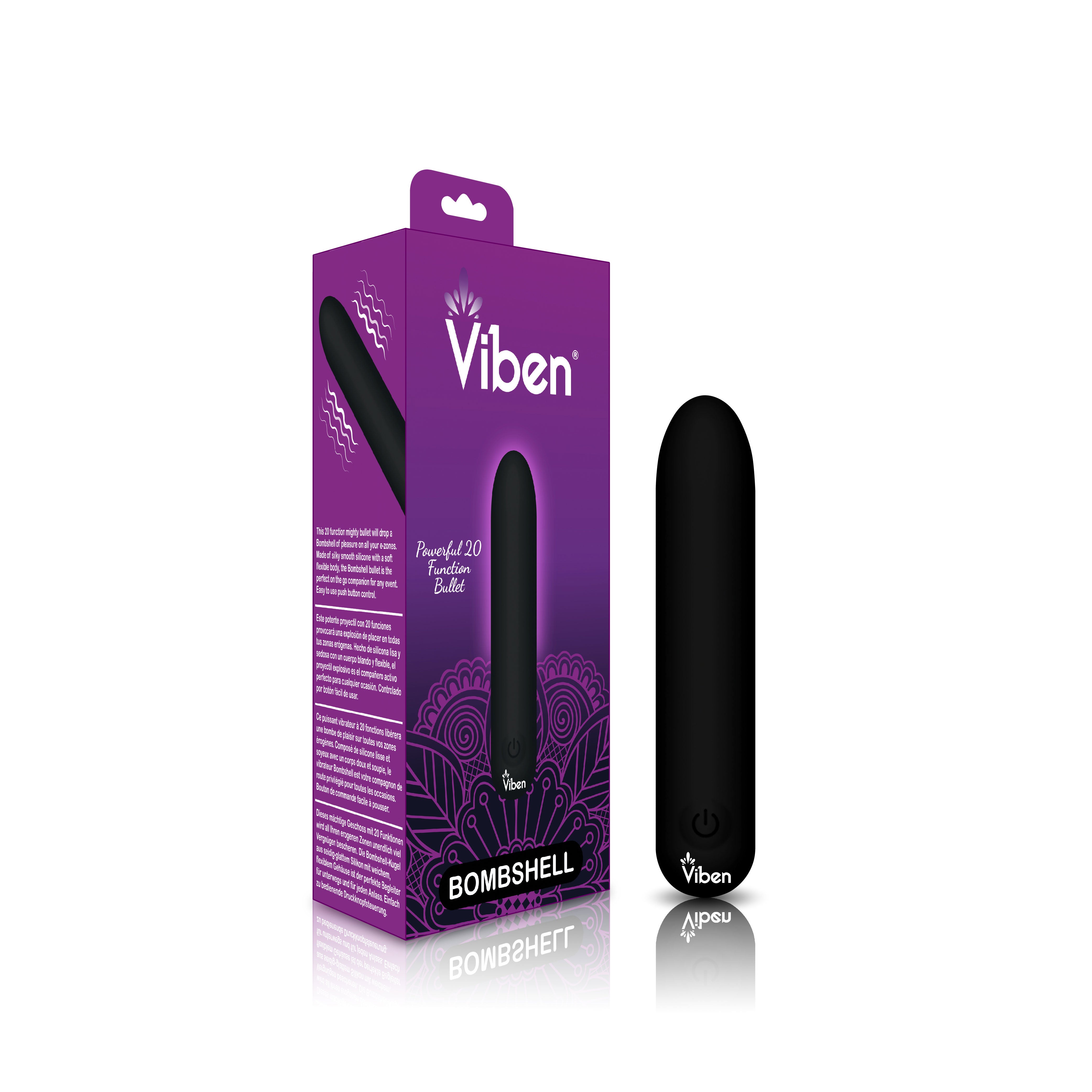 Bombshell Flexible Bullet Vibrator Black Silicone USB Rechargeable BULLETS