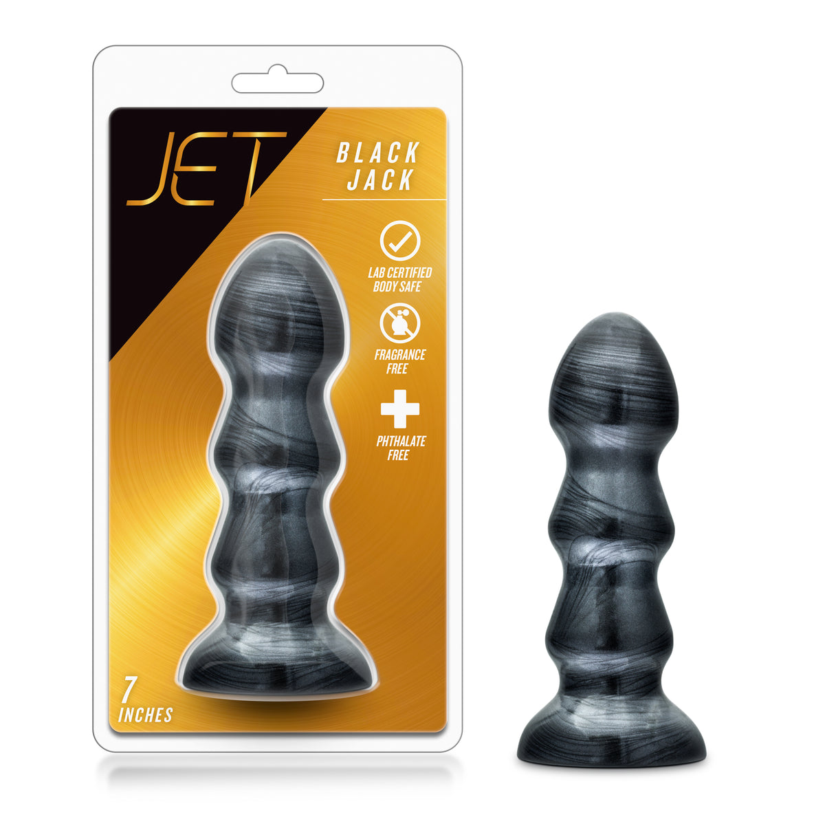 Jet Black Jack Carbon Metallic Black 7 Inch Anal Plug > Anal Range > Butt Plugs