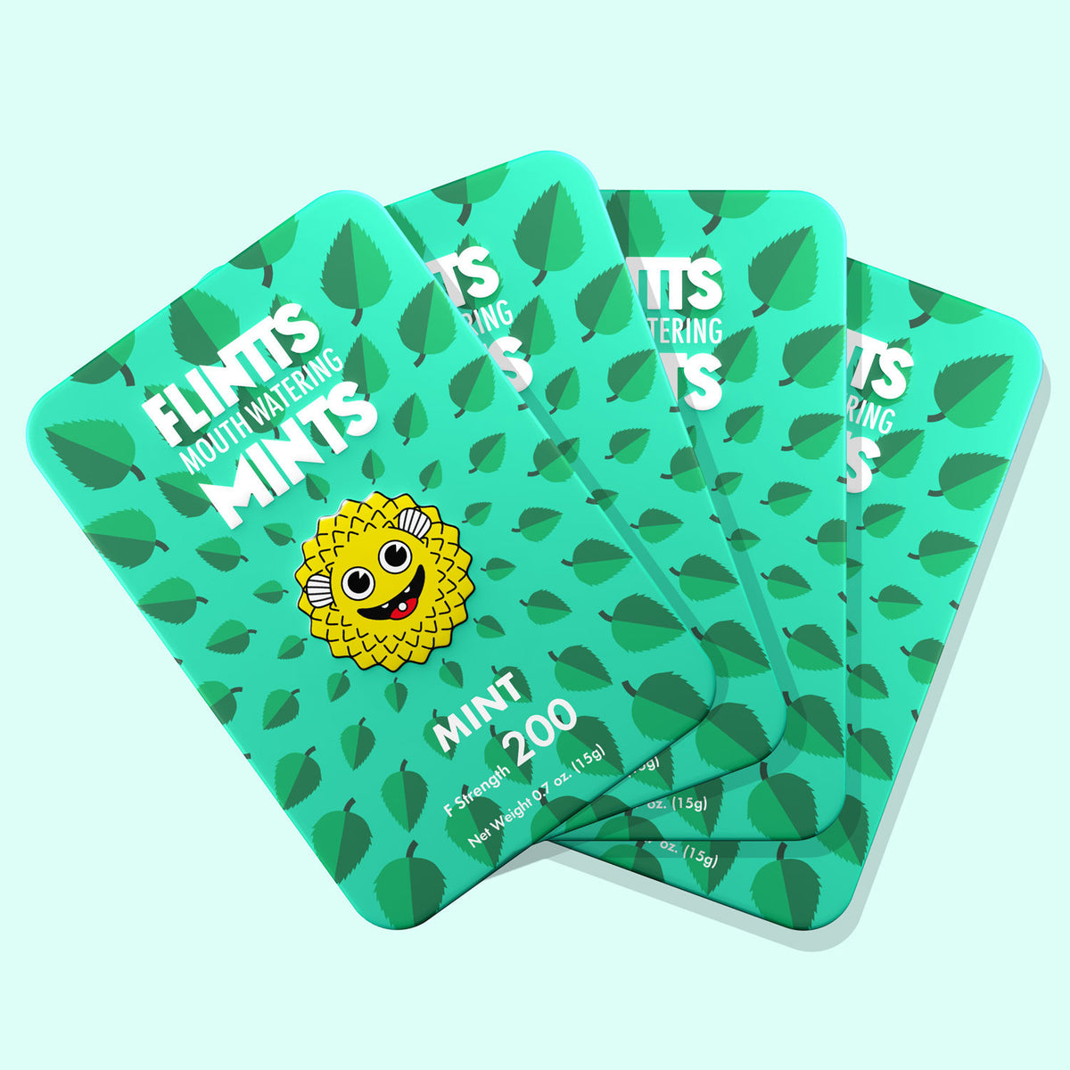 Flintts Mouth Watering Mint F-Strength 200 Medium Sparkle Breath Mints Tin > Novelties > Candy & Edible Items Main image