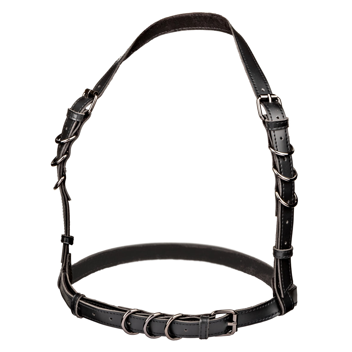 Euphoria Collection Plus Size Black Halter Buckle Harness with Velvet Interior and Vegan Leather Exterior > Clothes > Womens Harnesses