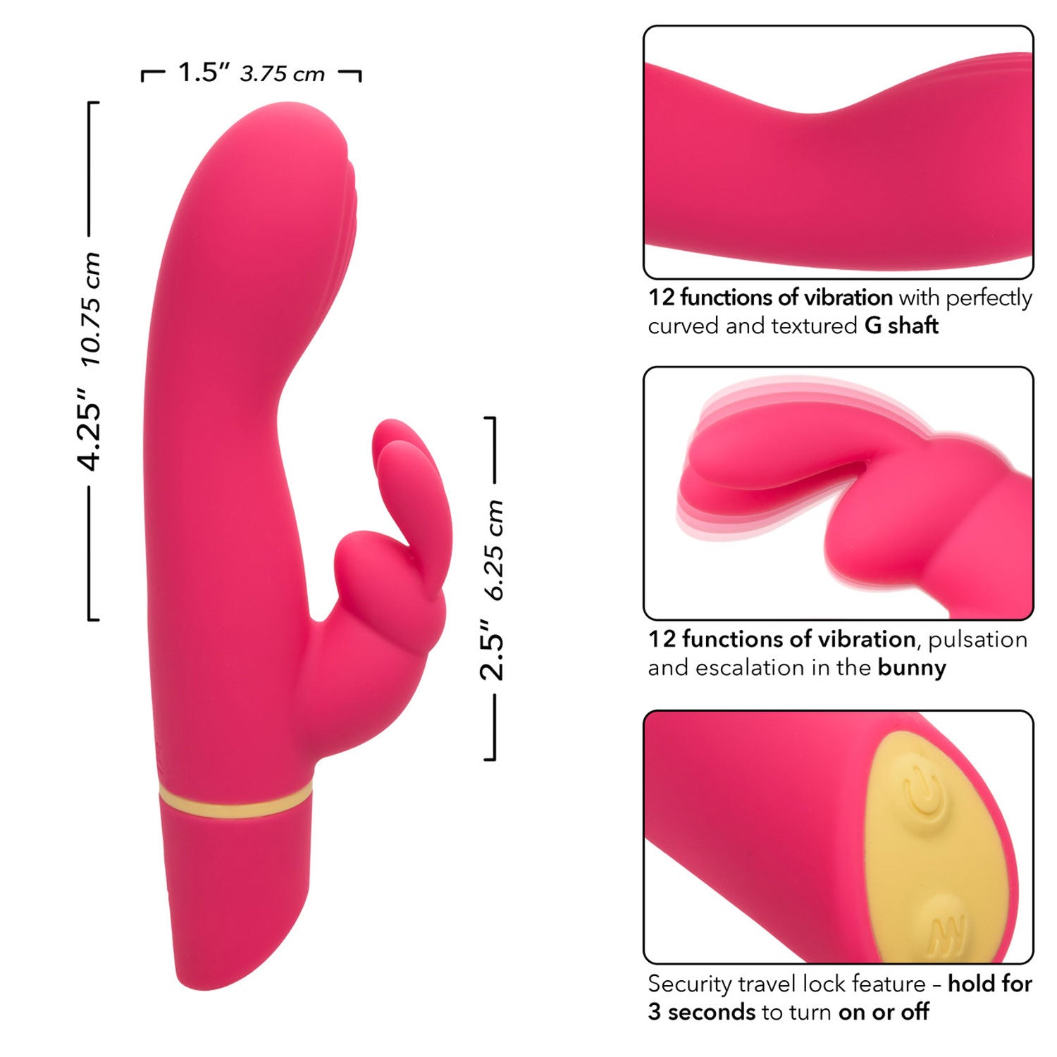Love Bunny Vibrating G Bunny Vibrator – Waterproof Vibrator Pink > Vibrators > Ladies > Rabbit