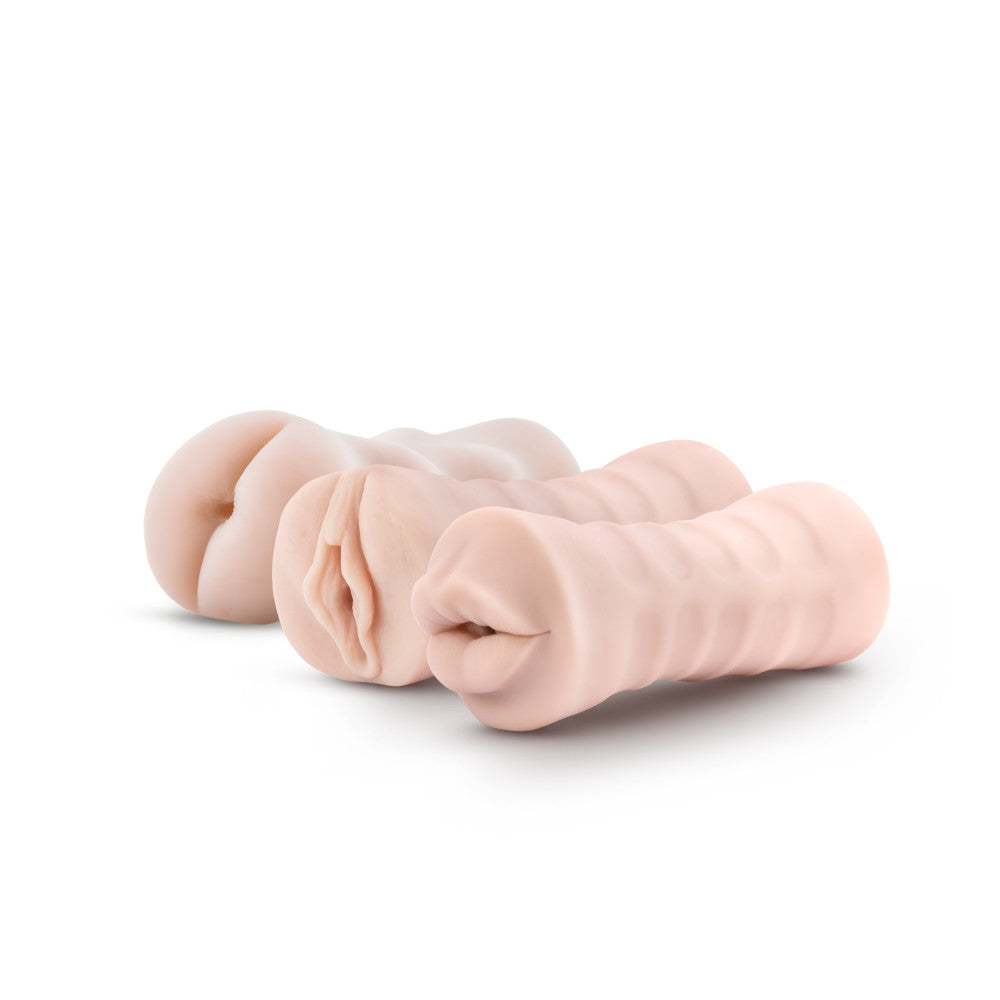 M for Men 3-Pack Self-Lubricating Vibrating Stroker Sleeves > Sex Toys For Men > Masturbators > Manual