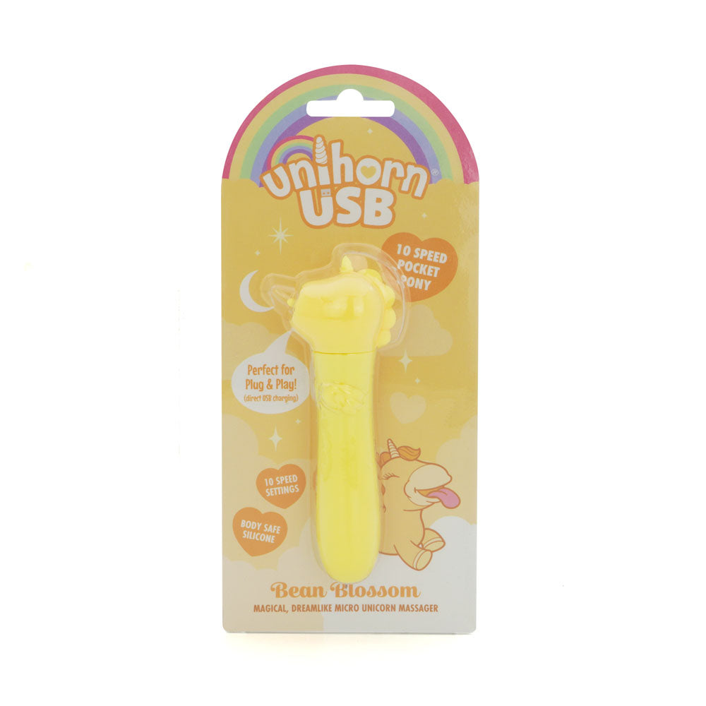 Unihorn USB Bullet Bean Blossom 10 Speed USB Rechargeable Vibrator Yellow BULLETS