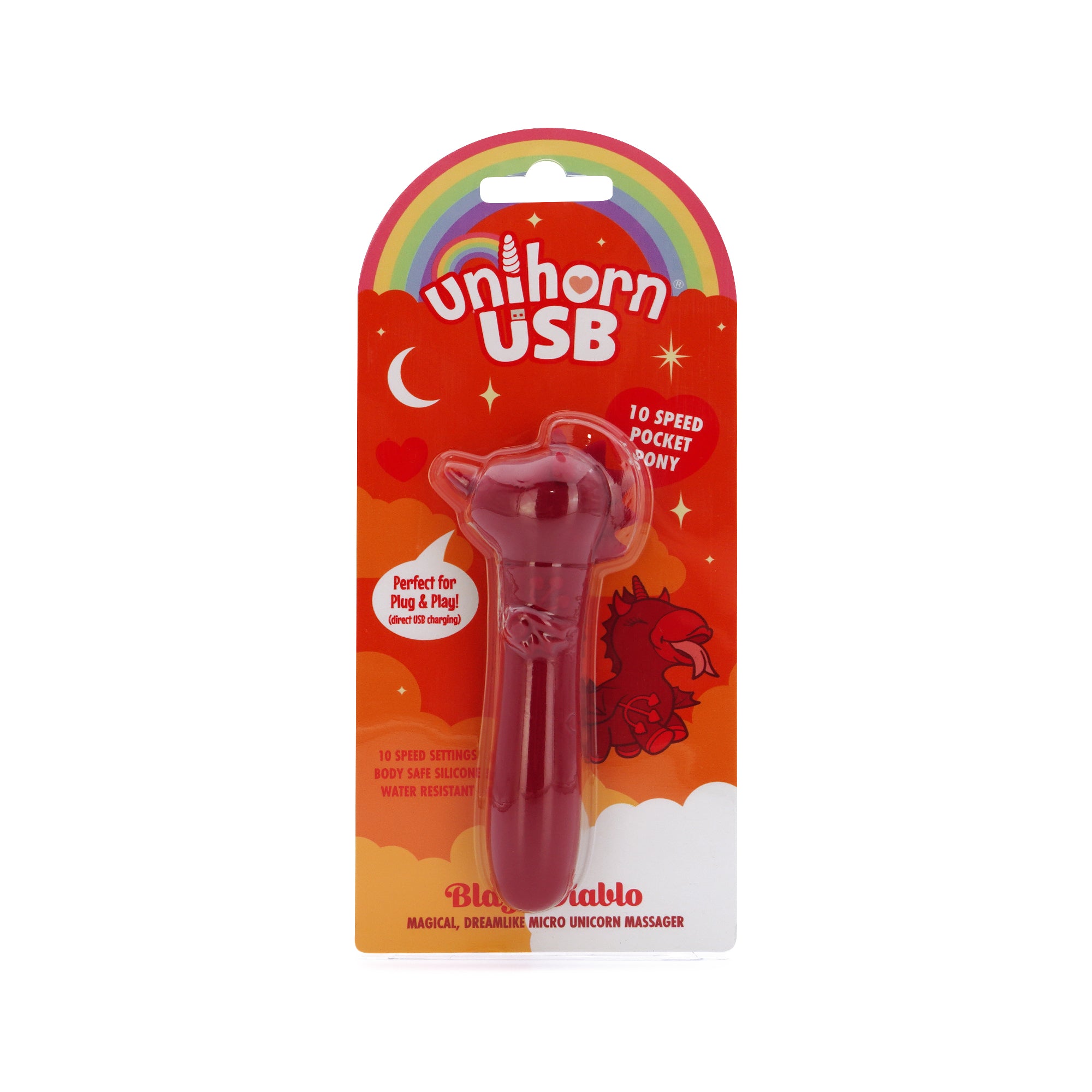 Unihorn USB Bullet Blaze Diablo USB Rechargeable Vibrating Bullet 4in BULLETS