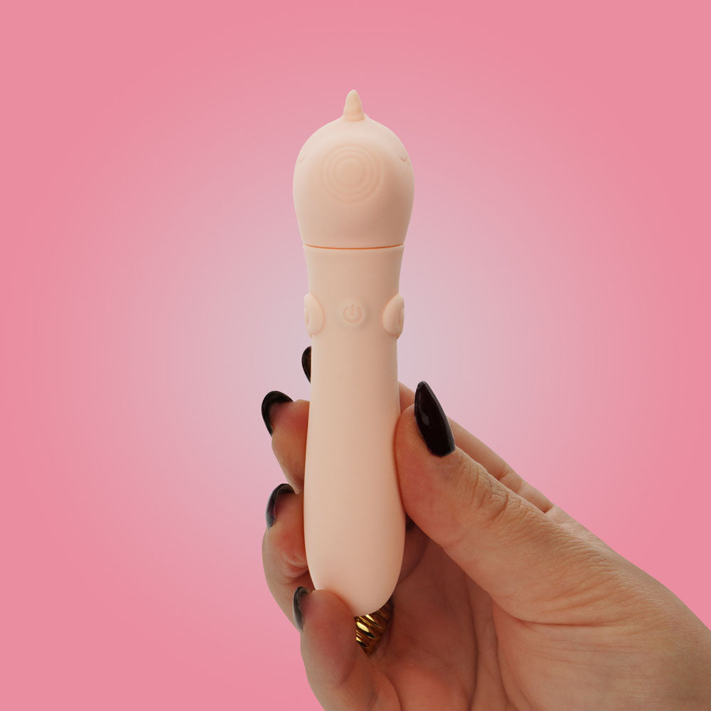 Unihorn Heart Throb Coral USB Rechargeable Vibrating Bullet 4 Inches BULLETS