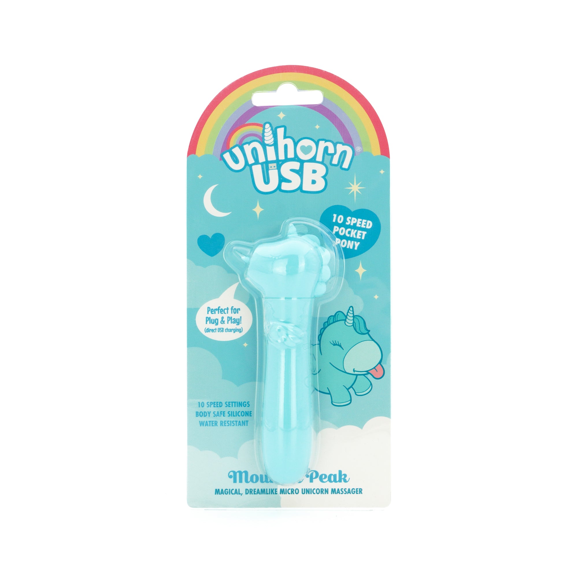 Unihorn Teal USB Rechargeable Vibrating Bullet - Mount'n Peak BULLETS