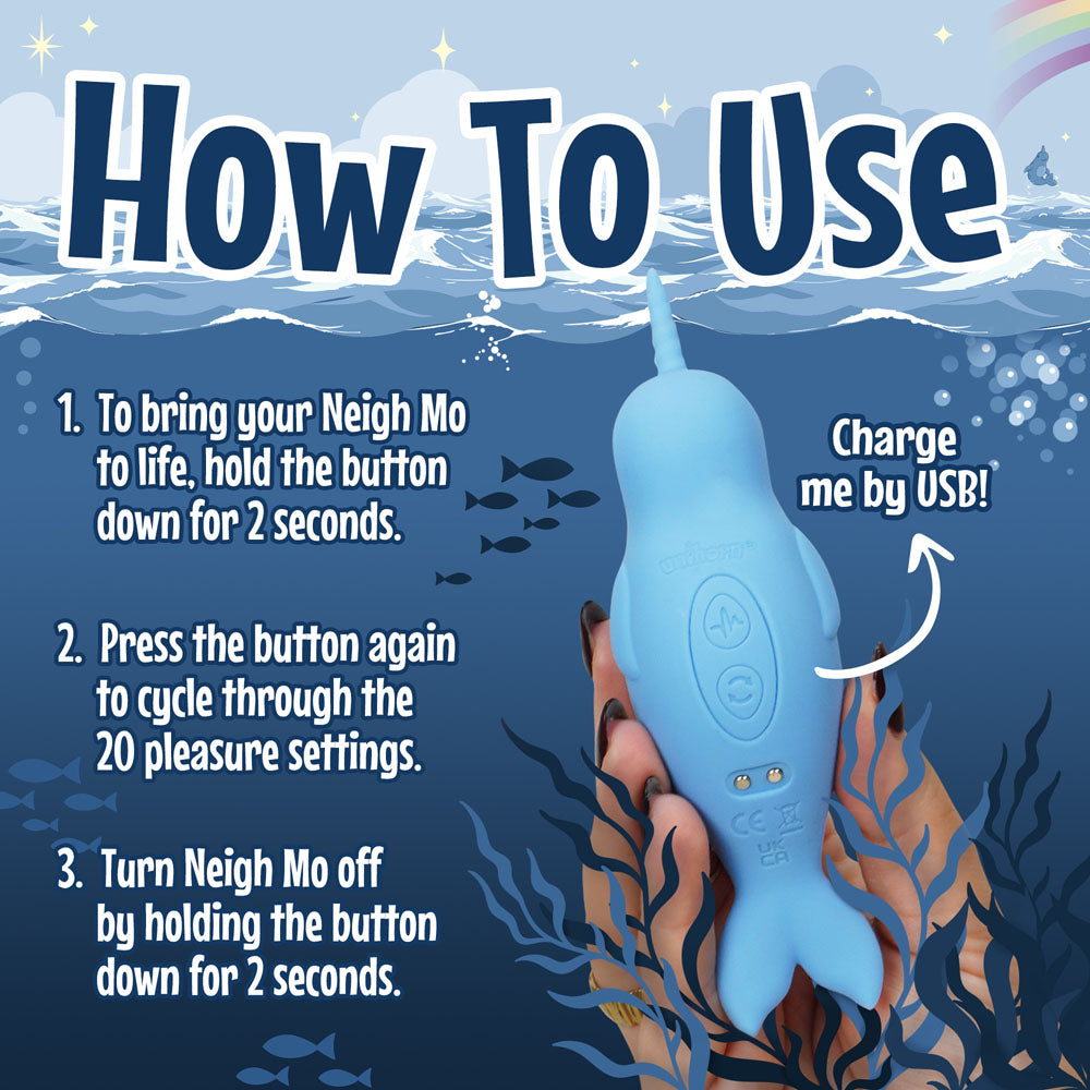 Unihorn of the Sea Neigh Mo Narwhal – Silicone Dual Motor Vibrator > Vibrators > Ladies > Clitoral Vibrators and Stimulators