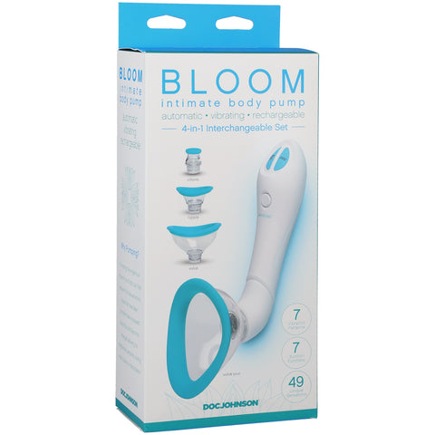 Bloom Intimate Body Pump with Automatic Suction Cup and Vibrator Blue Pumps Female
