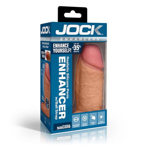 Jock Enhancers 1 Inch Silicone Penis Extension Sleeve Medium Tan SLEEVES