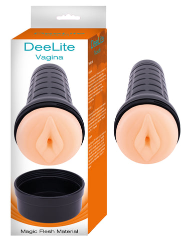 Deelite Ultra-Soft Flesh Masturbator with Virgin Pussy Design Beige Strokers - Manual