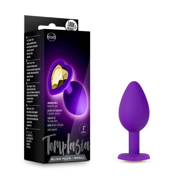 Temptasia Small Purple Bling Plug With Heart-Shaped Base Butt Plugs