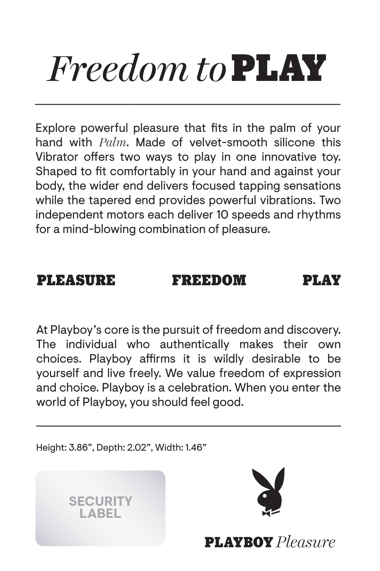 Playboy Pleasure Palm Vibrator In Soft Light Pink Silicone > Vibrators > Standard Vibrators