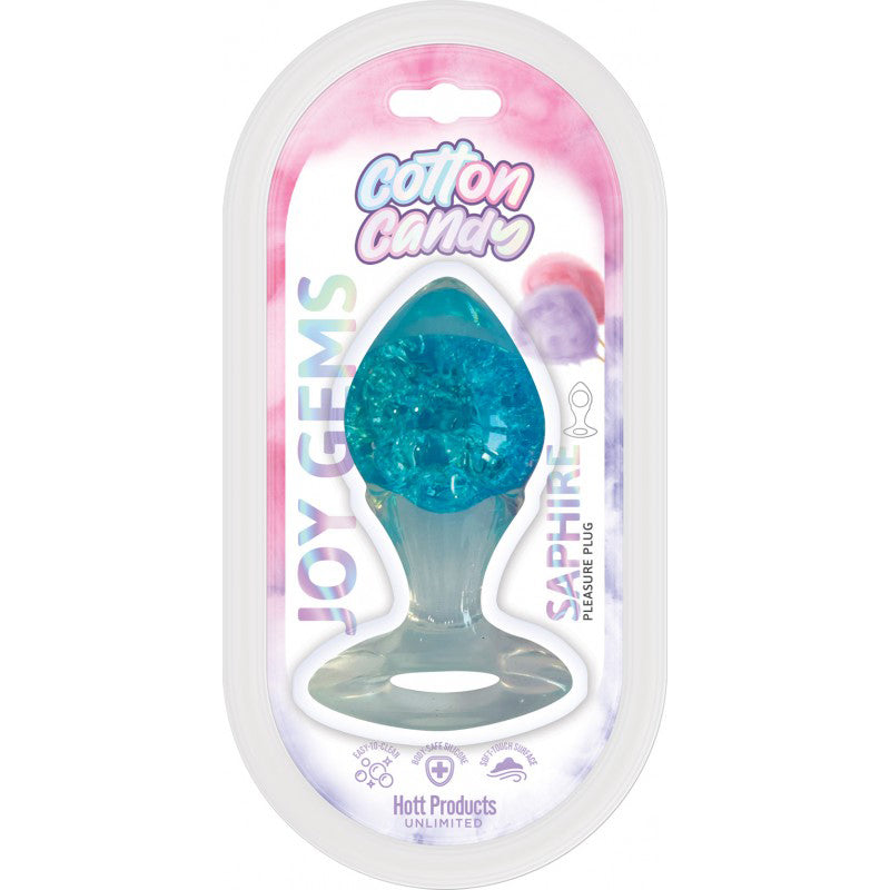 Cotton Candy Joy Gems Sapphire 2.24 Inch Silicone Butt Plug Blue > Anal Range > Jewel Butt Plugs