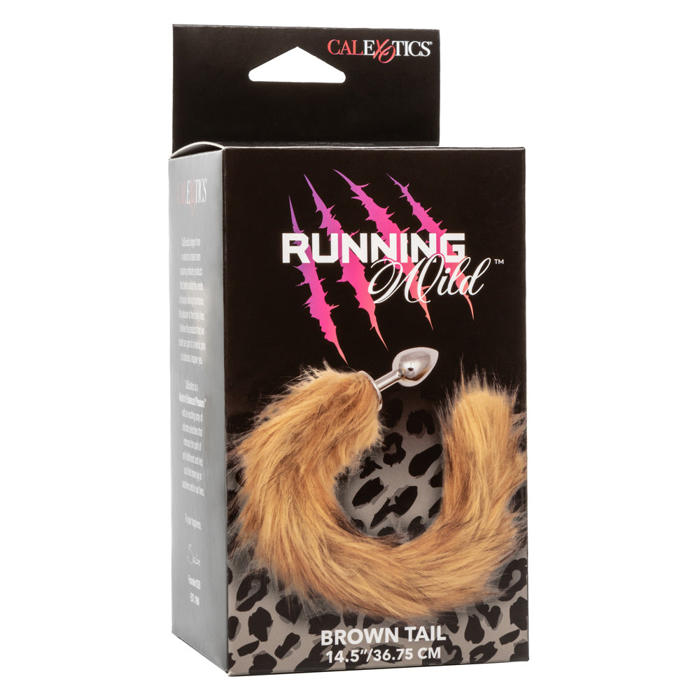 Running Wild Tail (Brown) – Metallic Probe with Long Tail Accessory Brown > Anal Range > Tail Butt Plugs
