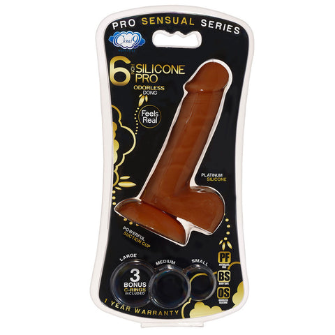 Cloud 9 Premium Silicone 8 Inch Dong with Three Cock Rings Dongs Realistic