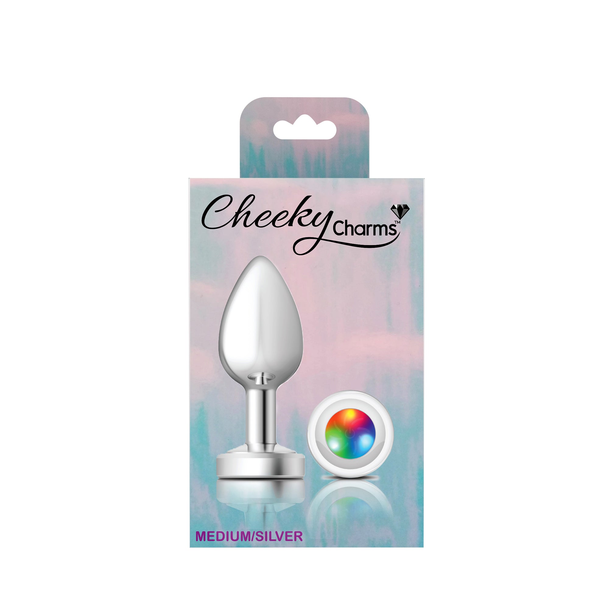 Light Up Silver Metal Anal Plug Medium with Multi-Color Glow Butt Plugs