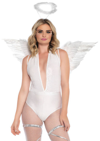 Black 2 Piece Angel Costume Accessory Kit for Halloween Costumes