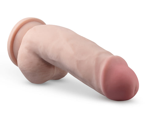 Dr Skin Plus 7 Inch Girthy Poseable Dildo with Balls Vanilla Dongs Realistic