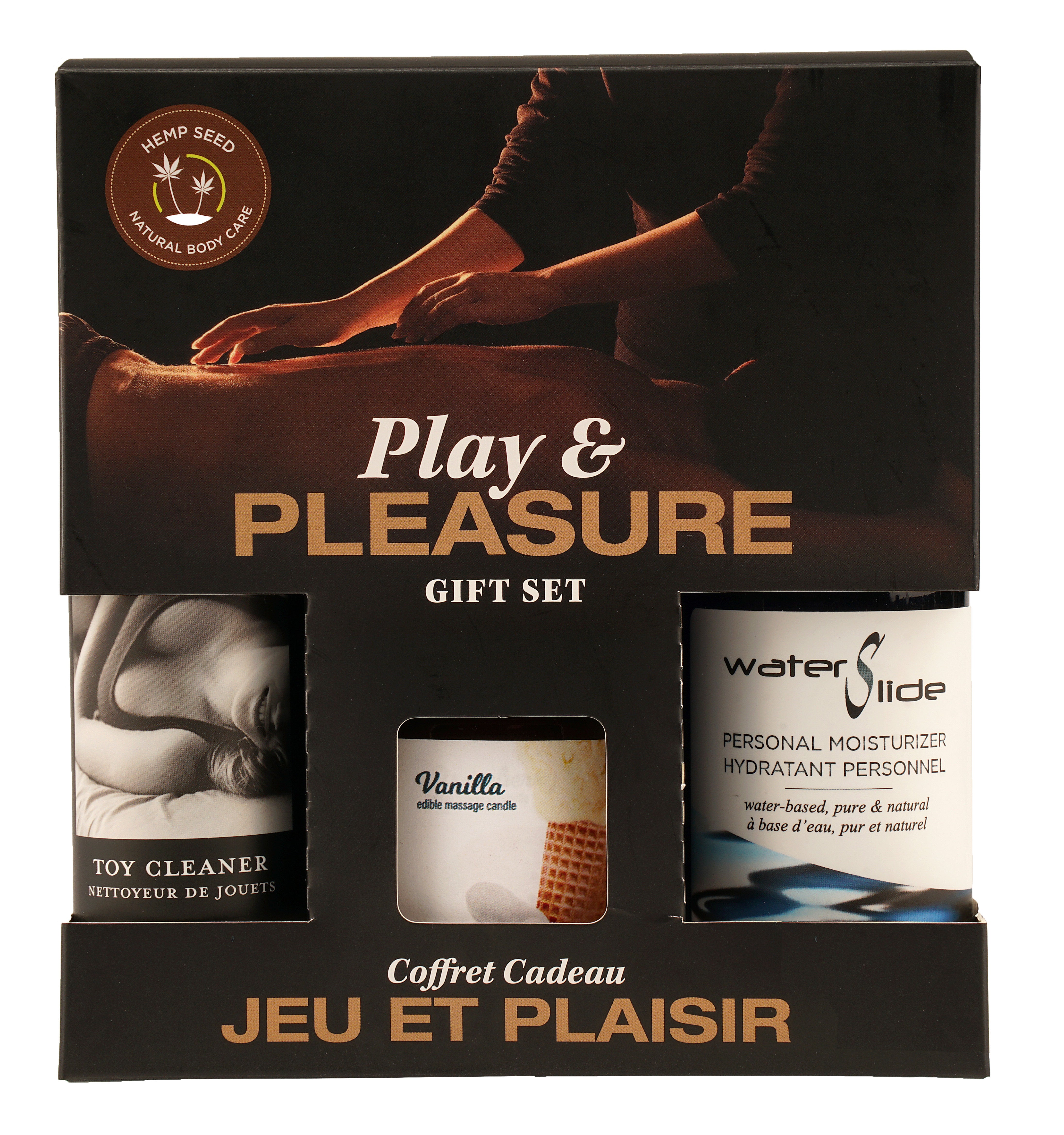 Hemp Seed Night Play and Pleasure Gift Set (Vanilla) – Massage Oil Secondary image