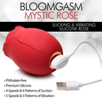 Mystic Rose Sucking and Vibrating Silicone Clitoral Vibrator Red > Sex Toys For Ladies > Rose Stimulators