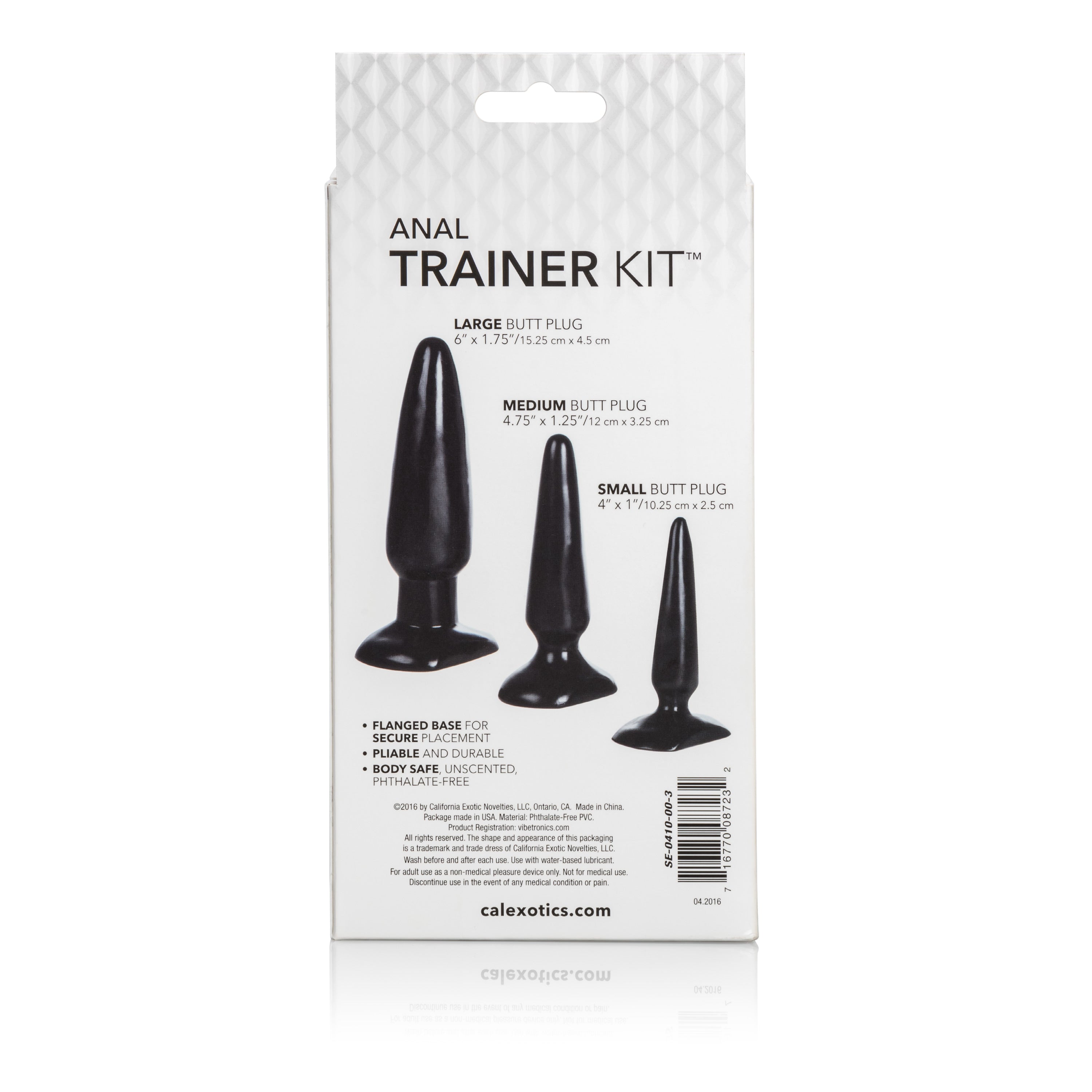 CalExotics Anal Trainer Kit Black 3 Graduated Sizes with Flanged Base > Anal Range > Butt Plug Kits