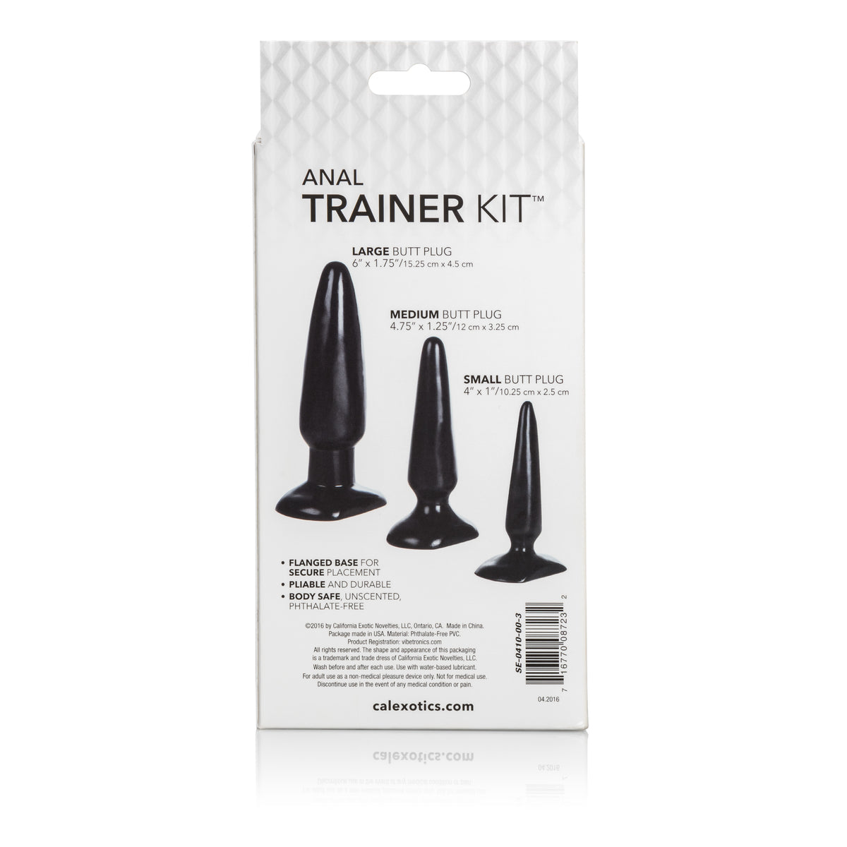 CalExotics Anal Trainer Kit Black 3 Graduated Sizes with Flanged Base > Anal Range > Butt Plug Kits