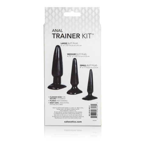 CalExotics Anal Trainer Kit Black 3 Graduated Sizes with Flanged Base > Anal Range > Butt Plug Kits