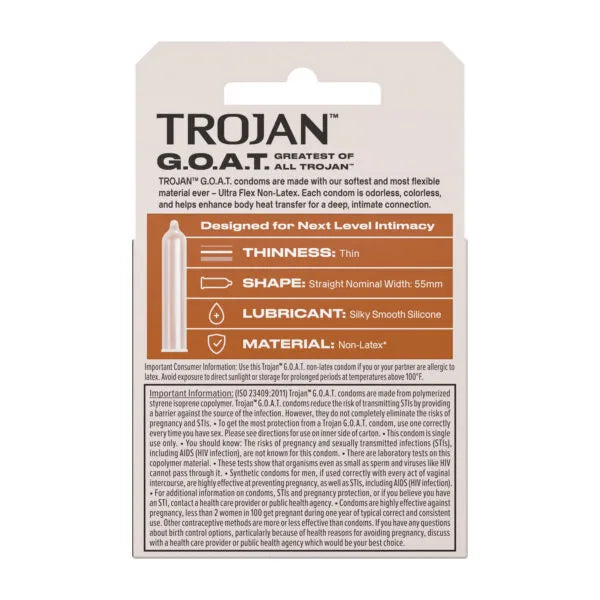 Trojan Goat Non-Latex Condoms 3 Pack – Flexible Non-Latex Condoms > Essentials > Condoms > Non-Latex