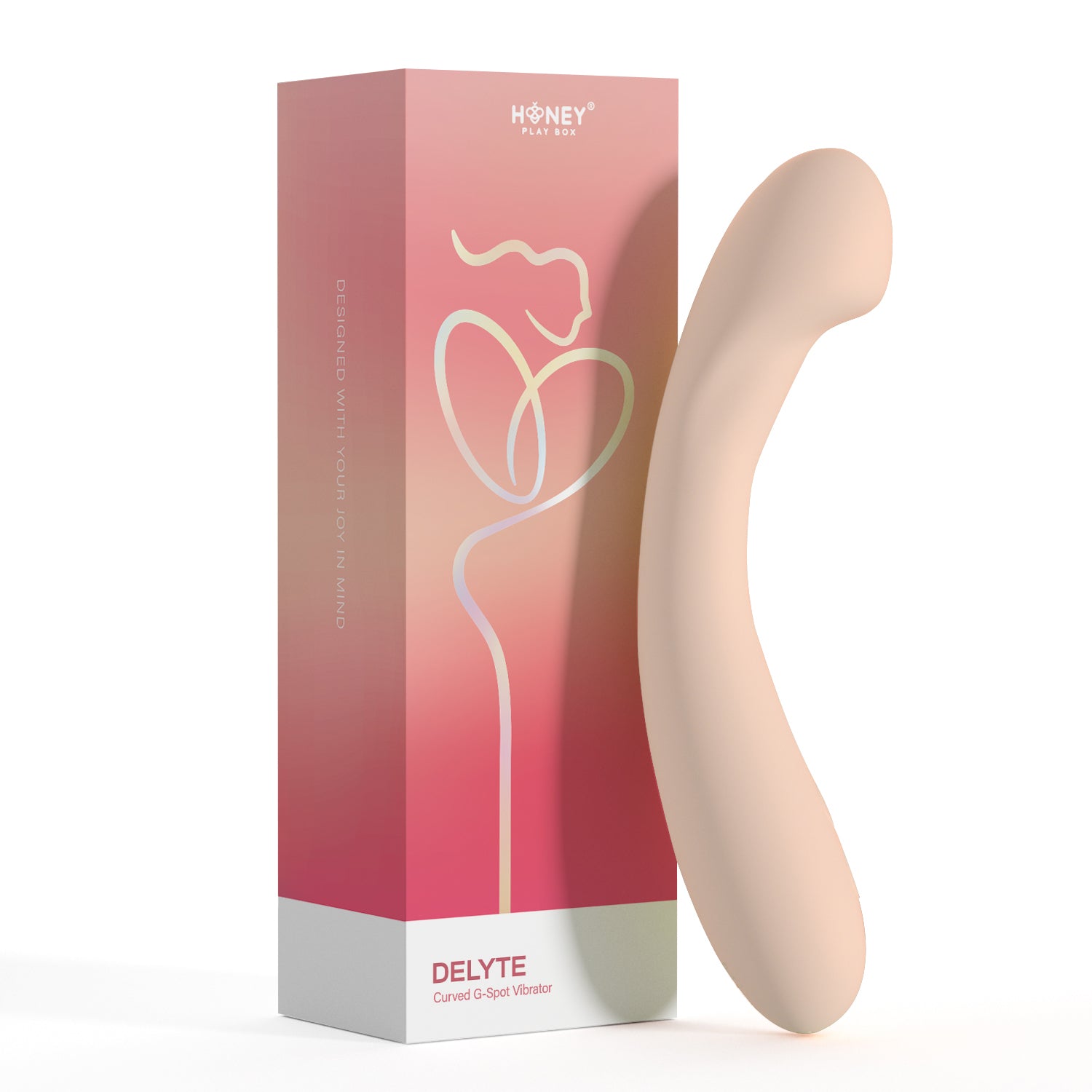 Delyte Curved G-Spot 7.7" Vibrator - Flesh Beige > Vibrators > G-Spot