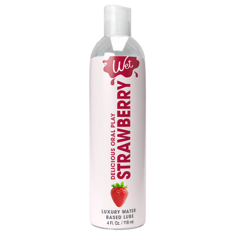 Wet Delicious Strawberry Flavored Water Based Oral Lubricant 4 Oz Oral Gels & Sprays