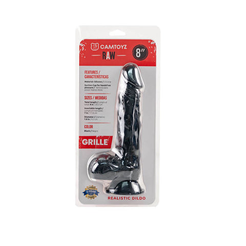 Realistic Black Silicone Dildo with Suction Cup and Balls Dongs Realistic