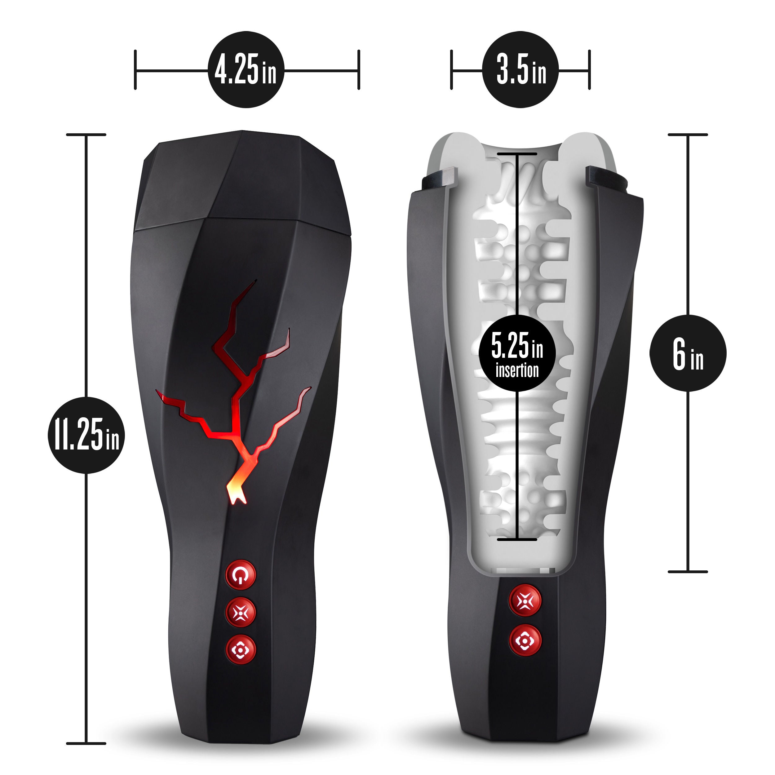 M For Men Storm (White) – Rechargeable Ribbed Masturbator Cup Strokers - Cup|Egg