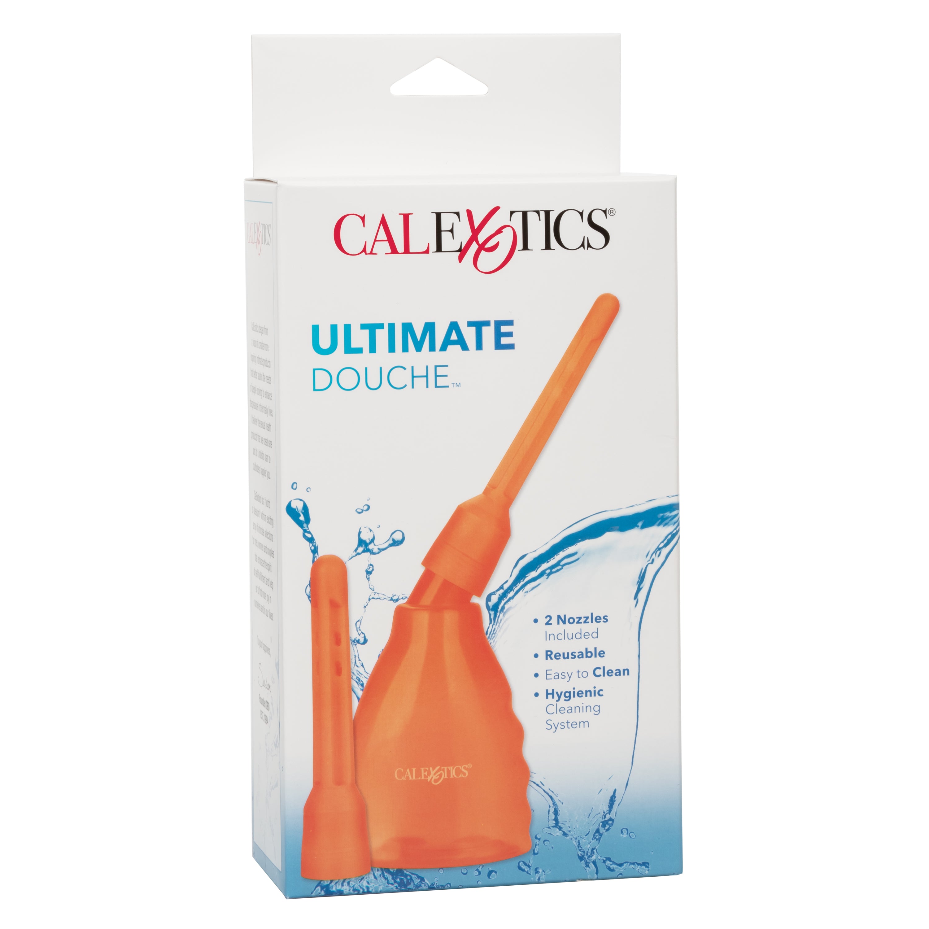 Ultimate Douche Orange Reusable Anal Cleaning System with Multi-Directional Probe and Slip Applicator Tip Douches