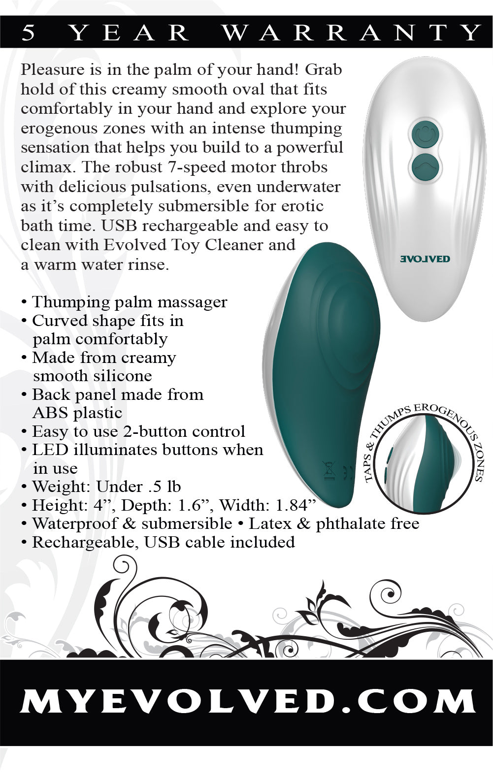 Palm Pleasure Intimate Massager for Solo and Couples Use Vibrators