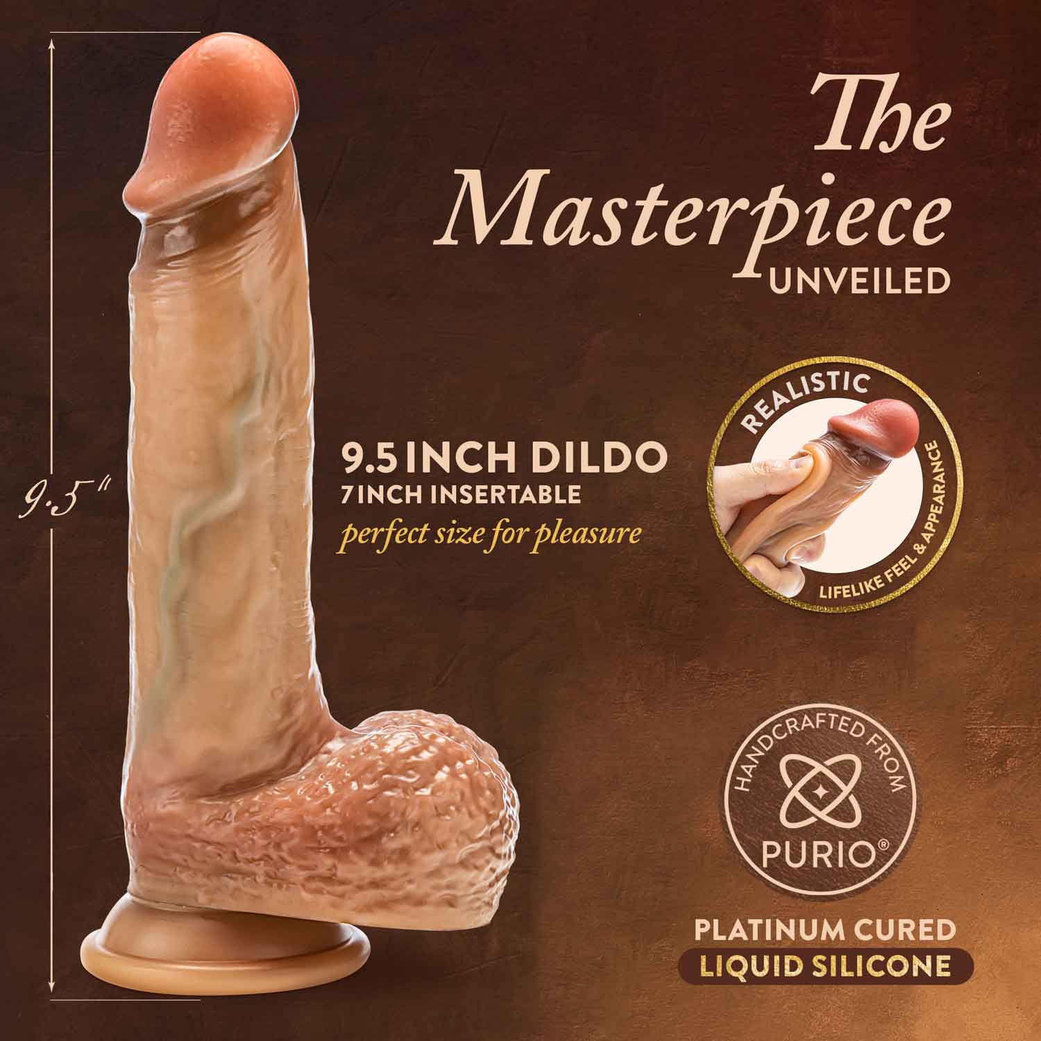 Renaissance Raphael (Tan) – Realistic 9.5 Inch Dildo With Balls Tan > Realistic Dildos and Vibes > Penis Dildo