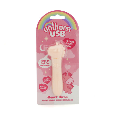 Unihorn Heart Throb Coral USB Rechargeable Vibrating Bullet 4 Inches BULLETS