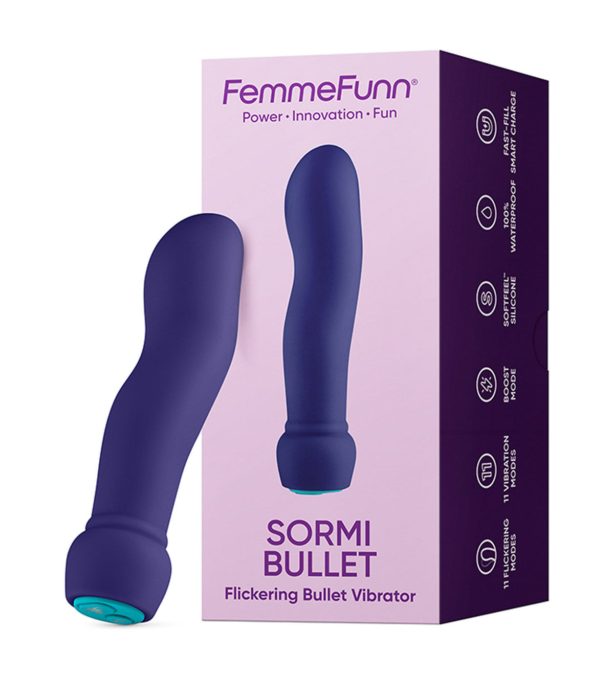 Sormi Flickering Bullet Vibrator with 11 Modes in Pink Silicone > Vibrators > Finger Vibrators