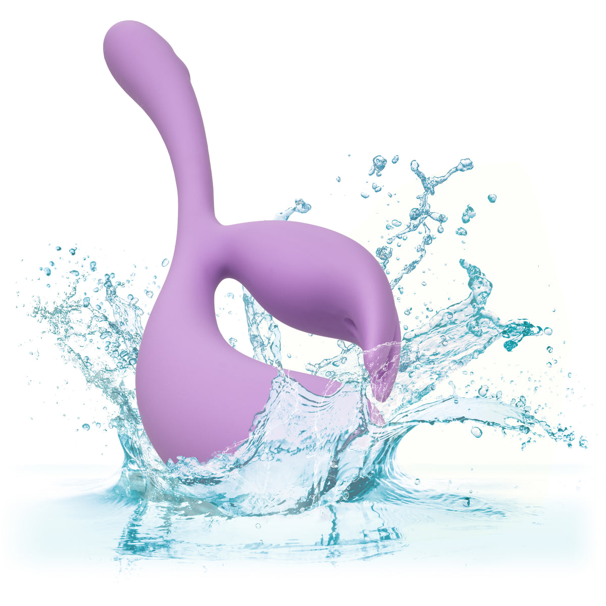 Elle Liquid Silicone Dual Flicker 7.25 Inch Purple Rechargeable Vibrator | Flexible > Vibrators > Ladies > Rabbit