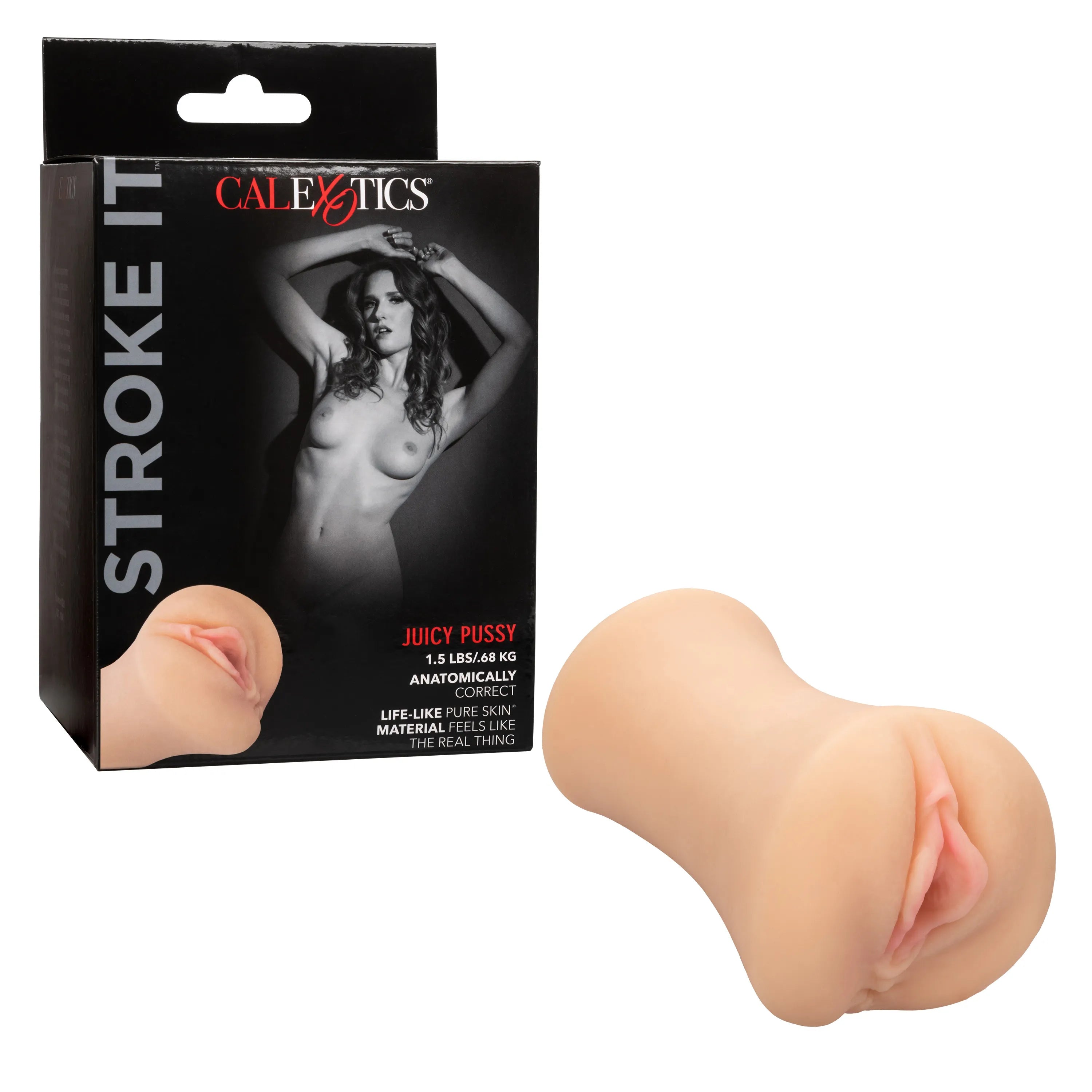 Stroke It Juicy Pussy – Plush Soft Closed-End Stroking Sleeve > Sex Toys For Men > Masturbators > Manual