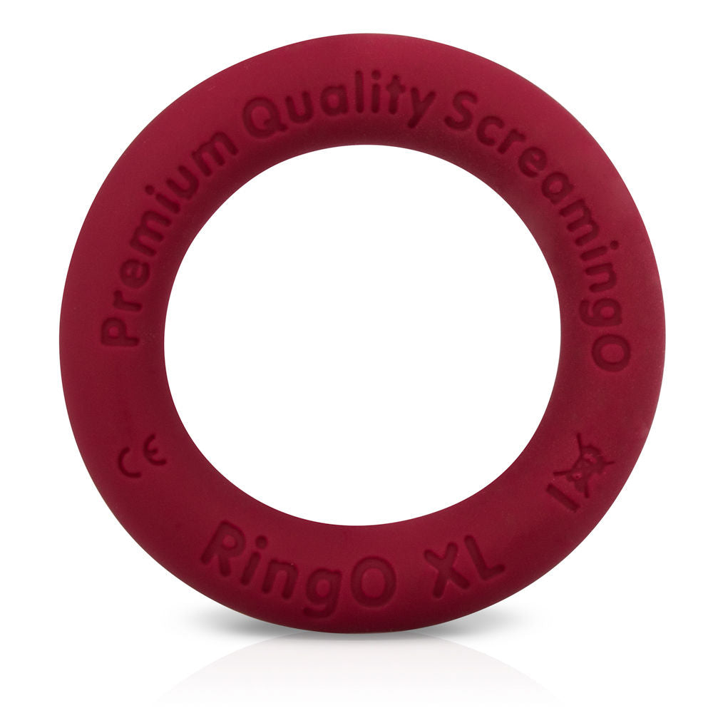 RingO XL Liquid Silicone Cock Ring in Black by Screaming O Red COCK RINGS