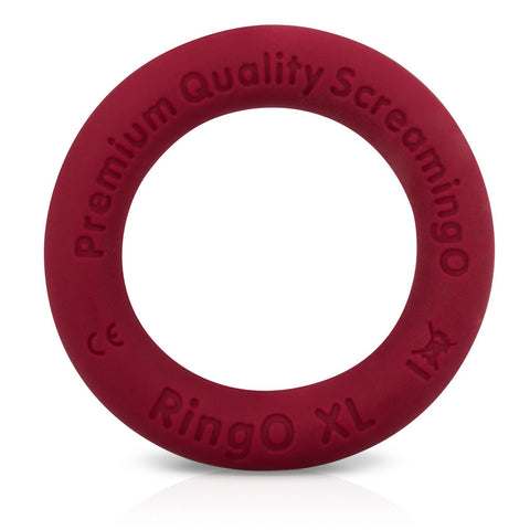 RingO XL Liquid Silicone Cock Ring in Black by Screaming O Red COCK RINGS