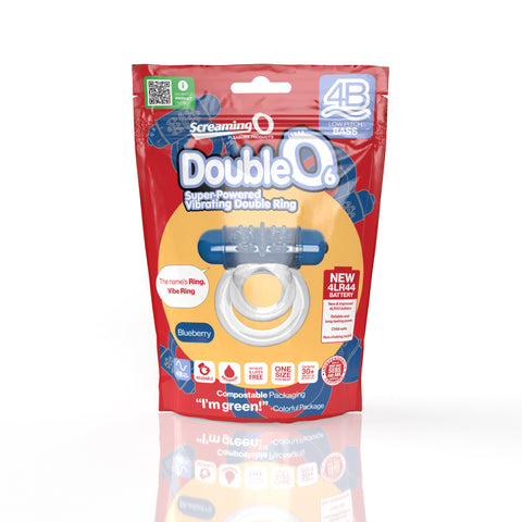 Screaming O Double O Vibrating Ring with Dual Straps Blueberry Cock Rings Vibrating