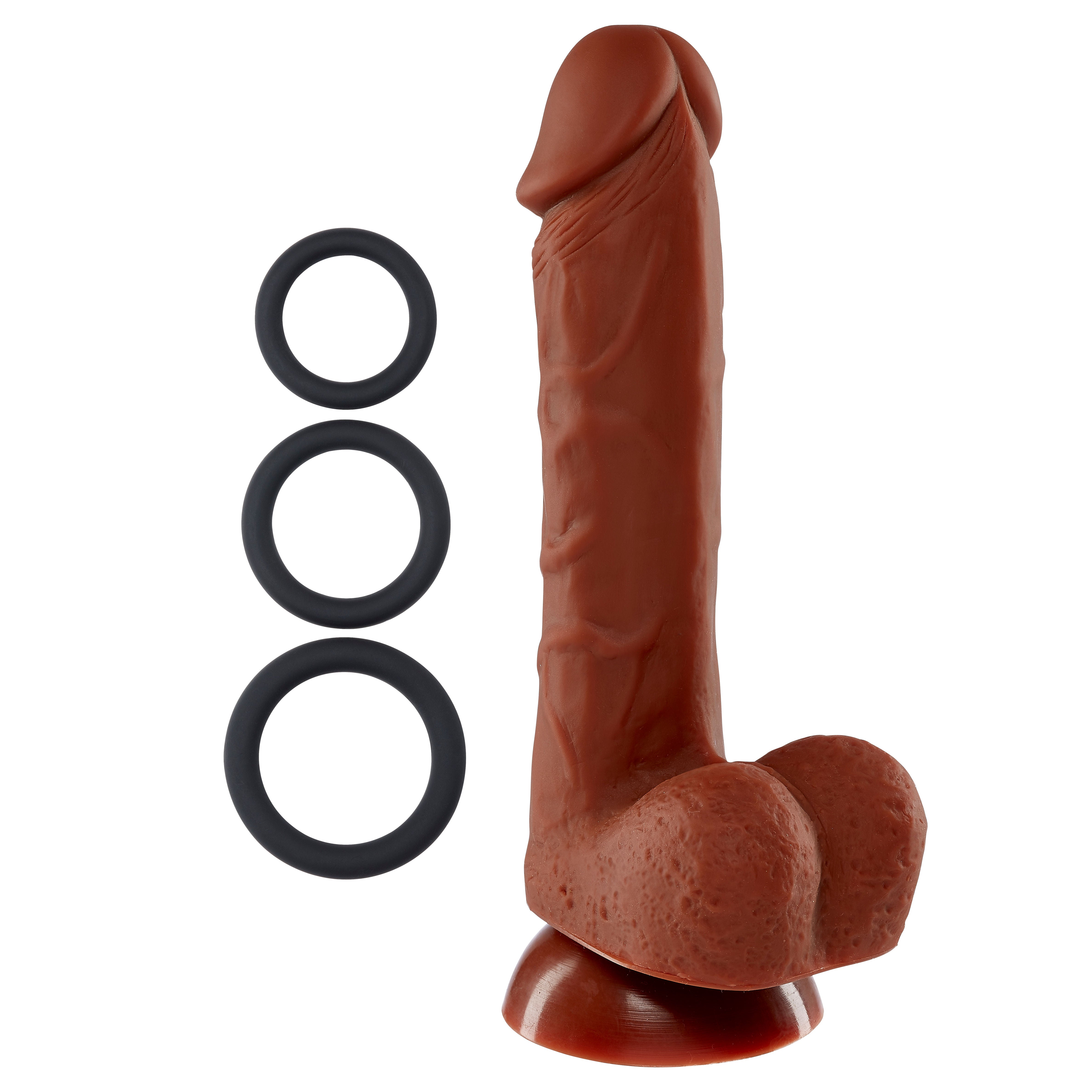 9 Inch Realistic Silicone Dong with Suction Base Flesh Tone Dongs Realistic