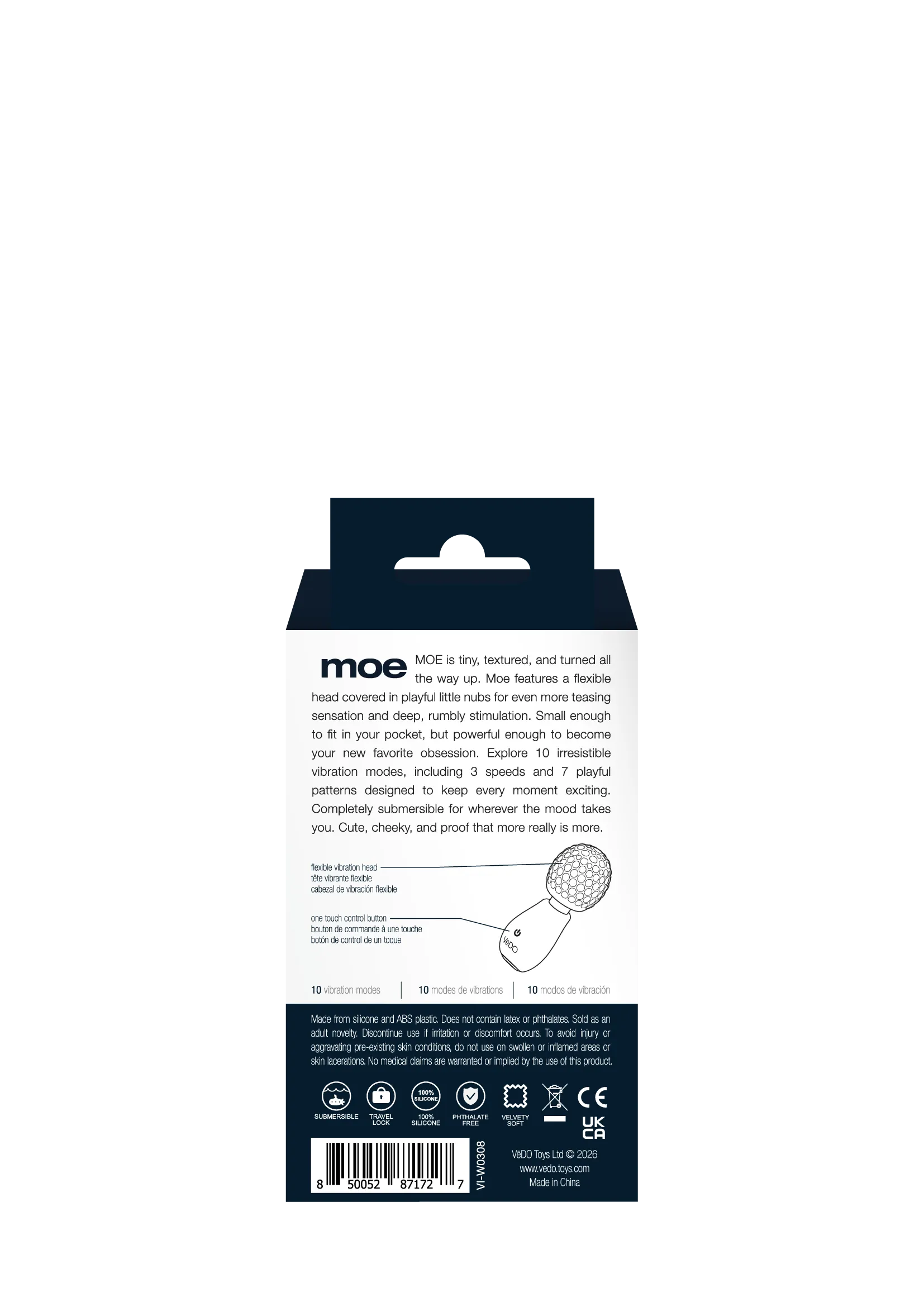 Moe Extra Mini Wand – Rechargeable Nubbed Clitoral Vibrator
