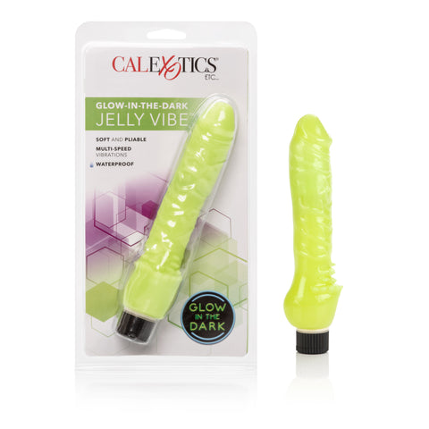 Glow In The Dark Jelly Penis Vibrator 7 Inch Green Adult Toy Yellow Vibrators