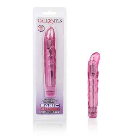 CalExotics Slim Softee Pink Multi-Speed Ribbed G-Spot Massager Pink Vibrators - G Spot